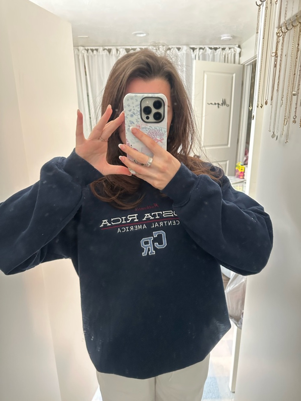 VINTAGE! Central America Costa Rica Logo Navy Sweatshirt